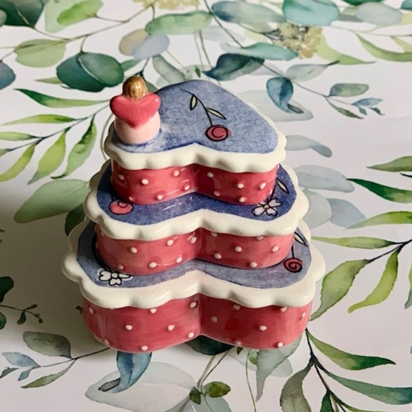 3/$45 ⭐️ RUSS Stacking Heart Boxes Porcelain Pink Trinket Holder (NEW) - Picture 7 of 9